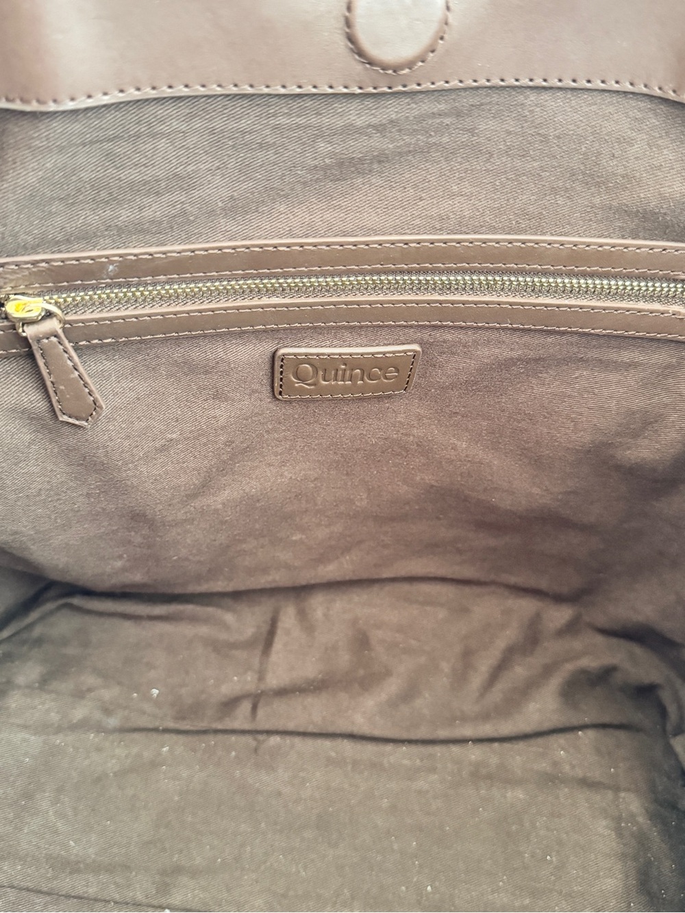 Quince Woven Italian Leather Tote Bag - Dark Brown - Picture 6 of 8